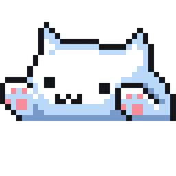 Xndr avatar, a pixelated white cat